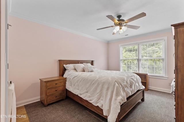 232 Park Meade Pl, Oak Ridge, TN 37830 - bedroom featuring crown molding and a ceiling fan