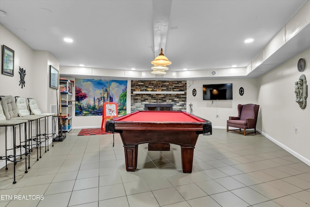 3950 Castle Rd, Gatlinburg, TN 37738 - recreation room featuring pool table, recessed lighting, and tile patterned flooring