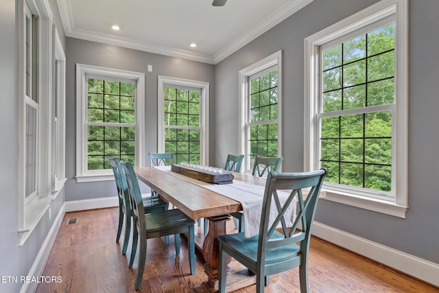 203 Georgian Ln, Sevierville, TN 37862 - dining room with wood finished floors, ornamental molding, and recessed lighting
