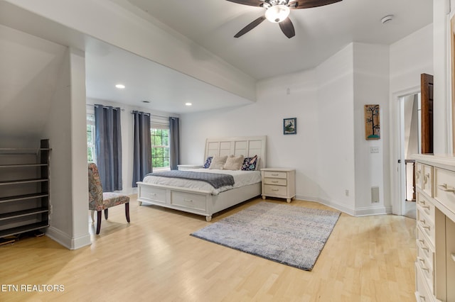 203 Georgian Ln, Sevierville, TN 37862 - bedroom featuring light wood finished floors, ceiling fan, and recessed lighting