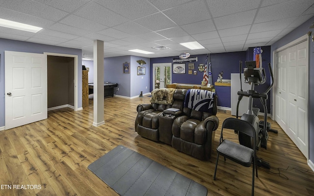 113 Skyland Ln, Powell, TN 37849 - home theater with wood finished floors and a drop ceiling