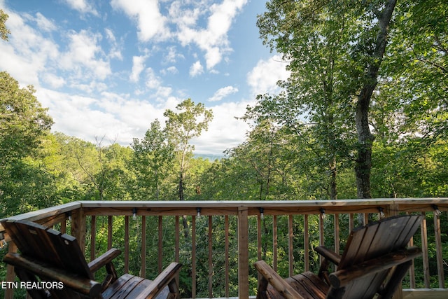 1065 Shell Mountain Rd, Sevierville, TN 37876 - deck featuring a forest view
