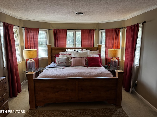281 Red Williams Rd, Crossville, TN 38555 - bedroom with crown molding, a textured ceiling, and carpet