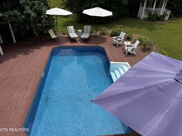 281 Red Williams Rd, Crossville, TN 38555 - swimming pool with a deck and a yard