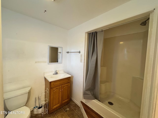 5521 S York Hwy, Grimsley, TN 38565 - bathroom featuring vanity, a shower with curtain, and tile patterned flooring