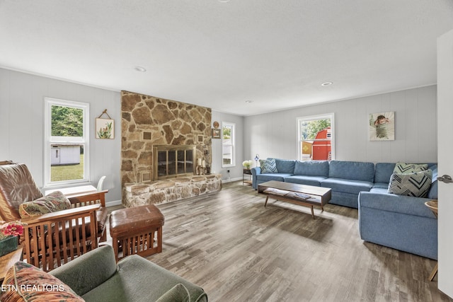 3408 Hackberry Rd, Knoxville, TN 37931 - living area featuring healthy amount of natural light, wood finished floors, and a fireplace