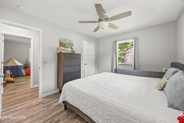 3408 Hackberry Rd, Knoxville, TN 37931 - bedroom with wood finished floors and ceiling fan