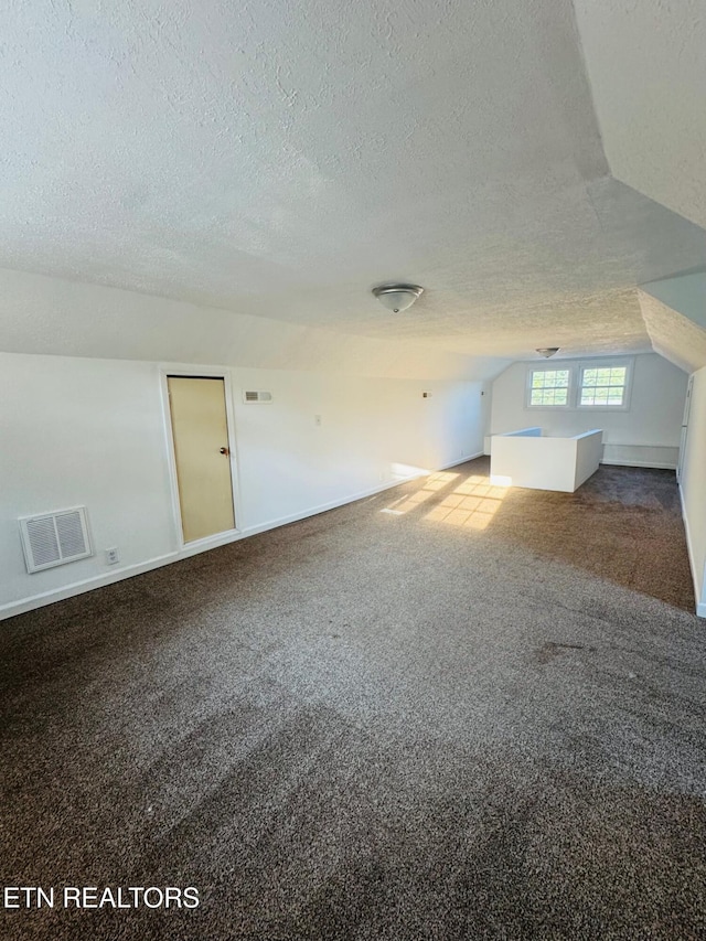 160 Clevenger Cut Off Rd, Newport, TN 37821 - bonus room featuring a textured ceiling, vaulted ceiling, and carpet flooring