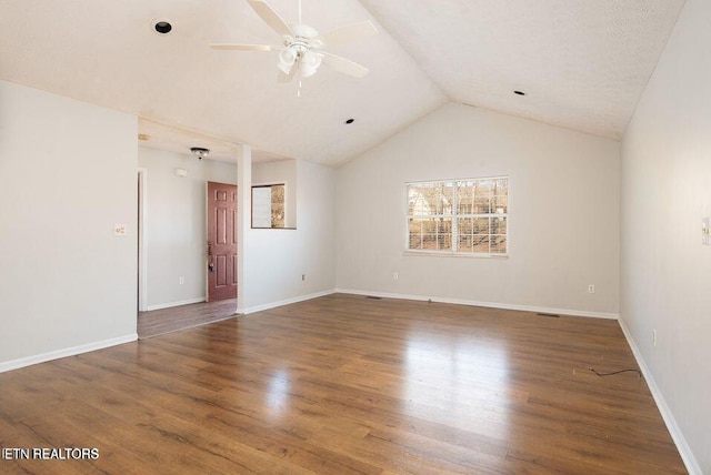 517 Bowman Bend Rd, Harriman, TN 37748 - unfurnished room featuring ceiling fan, wood finished floors, and lofted ceiling