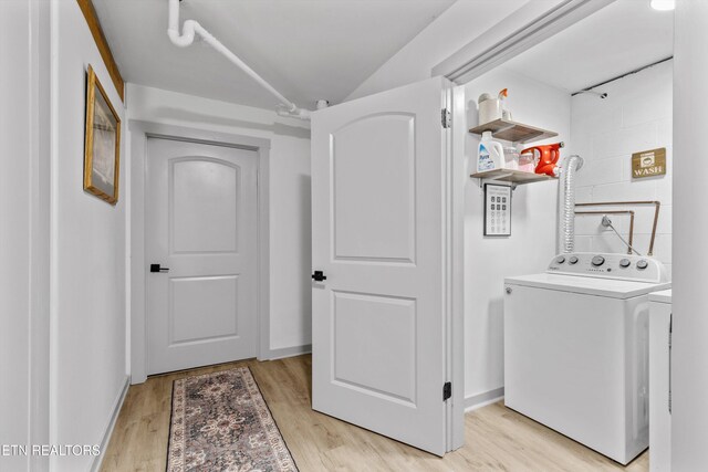 3123 Valemont Dr, Maryville, TN 37803 - washroom with washer / clothes dryer and light wood-style flooring