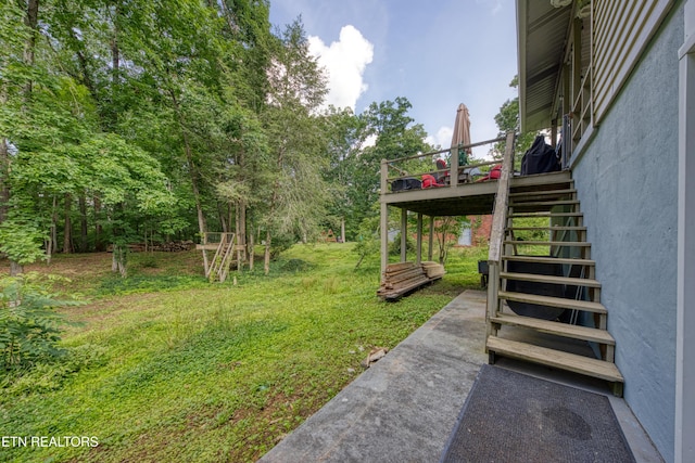 109 Wedgewood Rd, Oak Ridge, TN 37830 - view of yard with stairs and a deck