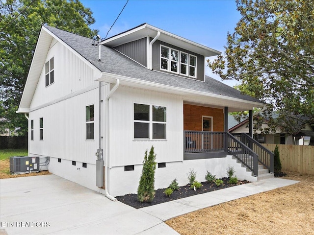 130 S Van Gilder St, Knoxville, TN 37915 - view of front of home featuring covered porch, crawl space, and roof with shingles