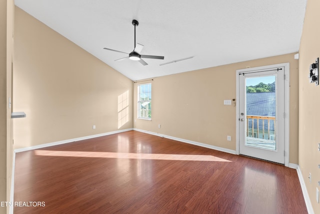 8016 Stablegate Way, Powell, TN 37849 - unfurnished room featuring a ceiling fan, healthy amount of natural light, wood finished floors, and vaulted ceiling