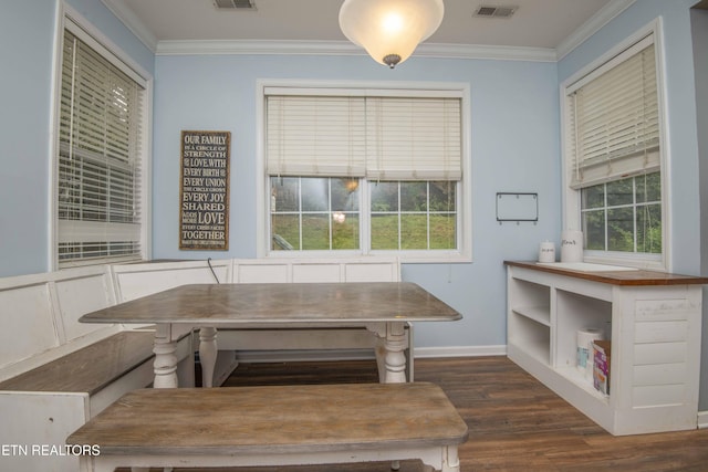 1223 Walnut Branch Ln, Knoxville, TN 37922 - unfurnished dining area with breakfast area, ornamental molding, and wood finished floors