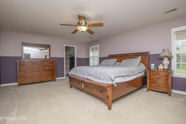 1223 Walnut Branch Ln, Knoxville, TN 37922 - bedroom with carpet floors, a ceiling fan, and a walk in closet