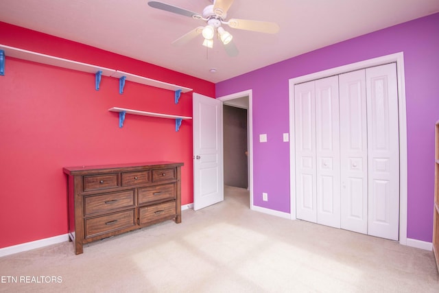1223 Walnut Branch Ln, Knoxville, TN 37922 - unfurnished bedroom with light carpet, a closet, and ceiling fan