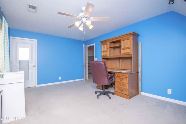 1223 Walnut Branch Ln, Knoxville, TN 37922 - home office featuring light carpet and a ceiling fan