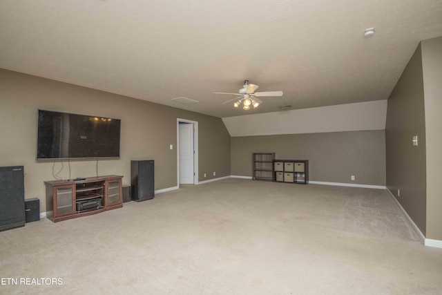 1223 Walnut Branch Ln, Knoxville, TN 37922 - unfurnished living room with a ceiling fan, carpet flooring, and lofted ceiling