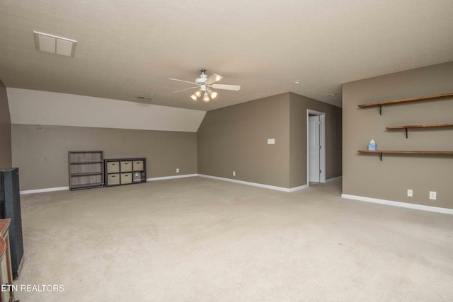 1223 Walnut Branch Ln, Knoxville, TN 37922 - additional living space featuring a ceiling fan, light carpet, and lofted ceiling