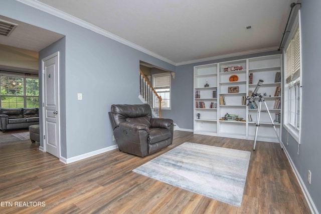 1223 Walnut Branch Ln, Knoxville, TN 37922 - living area with crown molding and wood finished floors