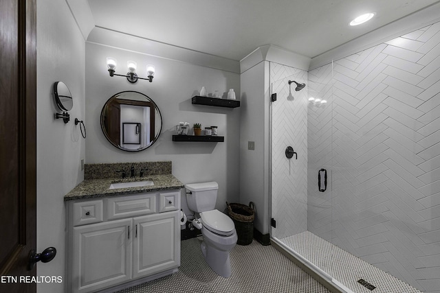 11211 Matthews Cove Ln, Knoxville, TN 37934 - full bathroom with vanity, a shower stall, and tile patterned flooring