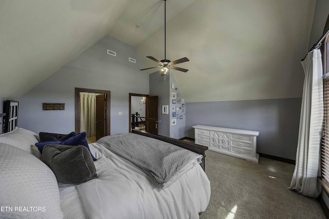 11211 Matthews Cove Ln, Knoxville, TN 37934 - bedroom featuring lofted ceiling, carpet flooring, and a ceiling fan