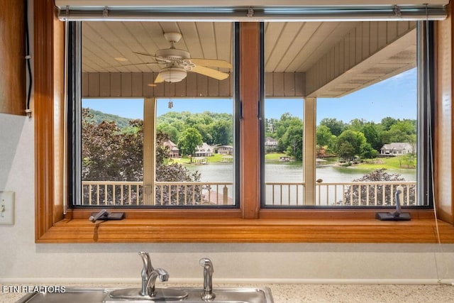 136 Oostagala Dr, Loudon, TN 37774 - kitchen view of a ceiling fan and nearby water