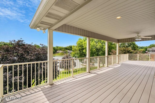 136 Oostagala Dr, Loudon, TN 37774 - wooden terrace with a water view and view of scattered trees