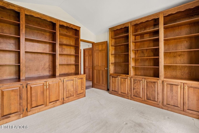 136 Oostagala Dr, Loudon, TN 37774 - unfurnished living room featuring lofted ceiling and light colored carpet
