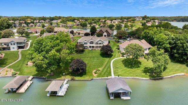 136 Oostagala Dr, Loudon, TN 37774 - aerial perspective of suburban area with a large body of water