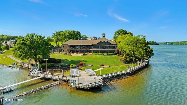 136 Oostagala Dr, Loudon, TN 37774 - dock featuring a water view and a yard