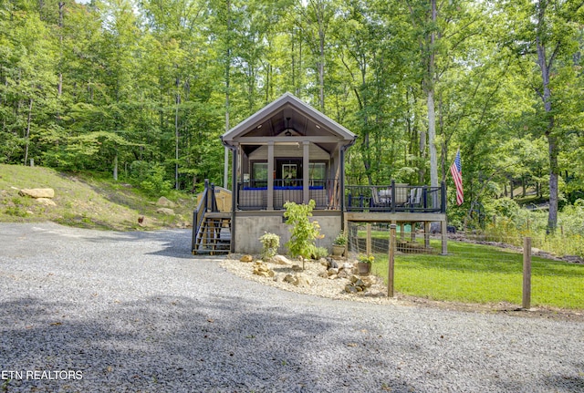 1429 Alpine Dr, Sevierville, TN 37876 - view of front of property featuring stairs and a wooded view