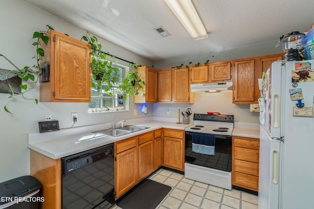 7527 Wheatmeadow Rd, Corryton, TN 37721 - kitchen with white appliances, under cabinet range hood, light countertops, and light tile patterned floors
