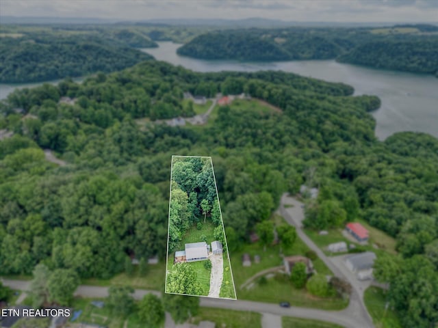 502 Midnight Dr, Byrdstown, TN 38549 - aerial overview of property's location featuring a nearby body of water and property boundaries highlighted