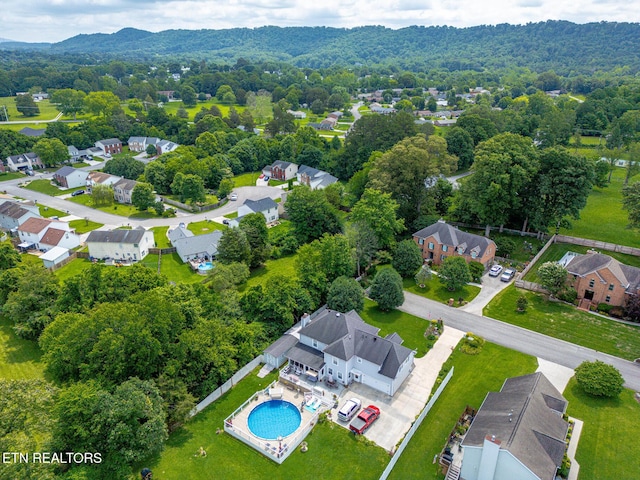 7110 Royal Springs Blvd, Knoxville, TN 37918 - aerial perspective of suburban area with a pool area and a mountain backdrop