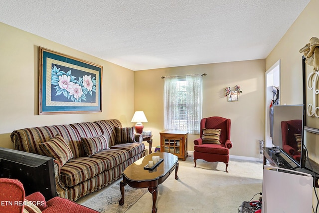 7110 Royal Springs Blvd, Knoxville, TN 37918 - carpeted living area with a textured ceiling and baseboards