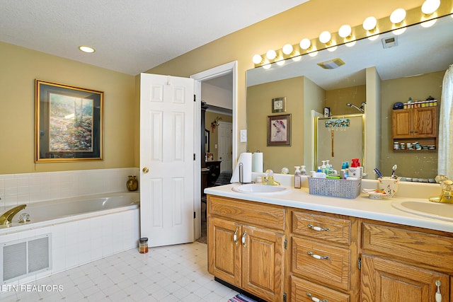 7110 Royal Springs Blvd, Knoxville, TN 37918 - full bathroom with a bath, double vanity, and a shower stall