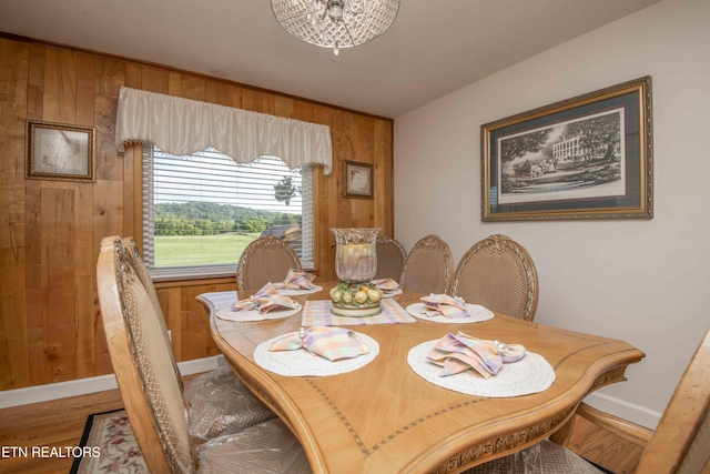 506 Blockhouse Valley Rd, Clinton, TN 37716 - dining area featuring wooden walls and wood finished floors