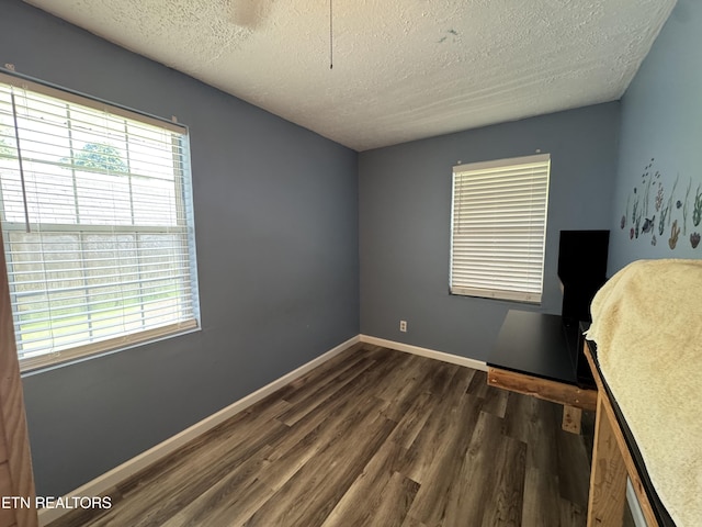 109 Henry Mayfield Rd, Tellico Plains, TN 37385 - unfurnished bedroom with a textured ceiling and dark wood-style flooring