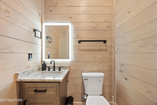 1646 Bear Valley Rd, Sevierville, TN 37876 - half bath featuring wooden walls and vanity