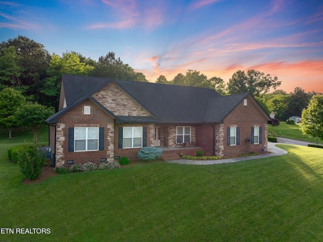 5484 Shadow Branch Ln, Corryton, TN 37721 - craftsman inspired home featuring a lawn, brick siding, and a shingled roof