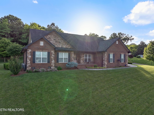 5484 Shadow Branch Ln, Corryton, TN 37721 - view of front of property with brick siding and a front yard