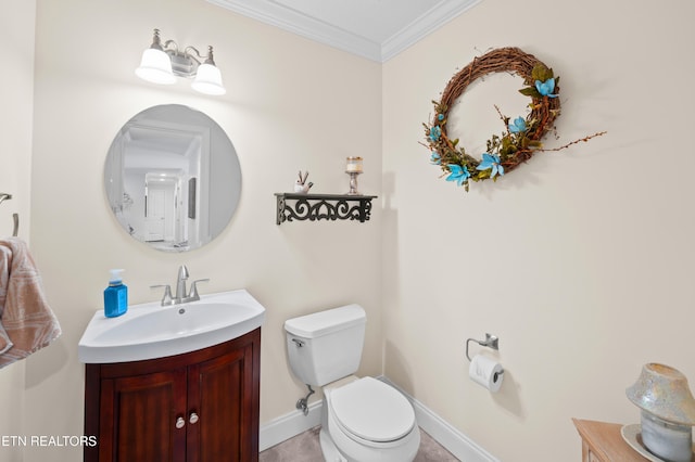 5484 Shadow Branch Ln, Corryton, TN 37721 - half bathroom with vanity and crown molding