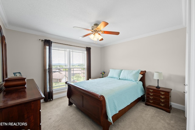 5484 Shadow Branch Ln, Corryton, TN 37721 - bedroom featuring light colored carpet, crown molding, and a ceiling fan