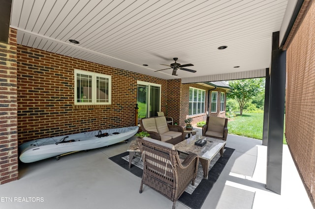5484 Shadow Branch Ln, Corryton, TN 37721 - view of patio with a ceiling fan and an outdoor living space