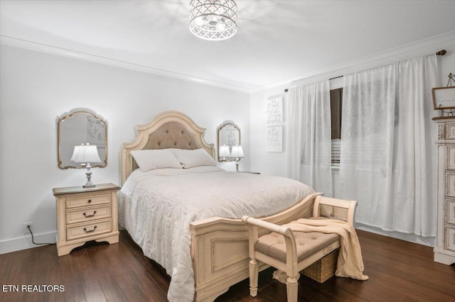 150 Scott Dr, Huntsville, TN 37756 - bedroom with ornamental molding and dark wood-style flooring