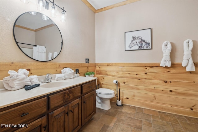 3206 Falling Leaf Way, Pigeon Forge, TN 37863 - bathroom with stone finish flooring, vanity, and crown molding