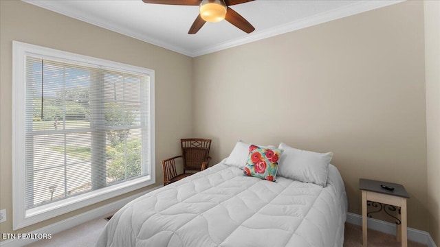 214 Unutsi Trl, Vonore, TN 37885 - bedroom with carpet floors, crown molding, and a ceiling fan