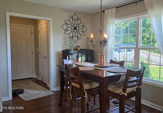 331 Hardin Rd, Dunlap, TN 37327 - dining space featuring dark wood-style floors and a chandelier