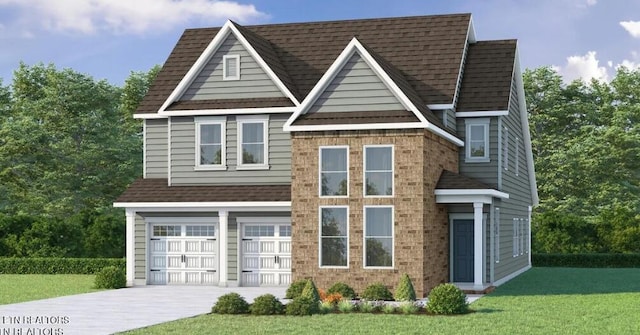 426 Ivey Farms Rd, Farragut, TN 37934 - view of front facade featuring concrete driveway, a front yard, a shingled roof, and an attached garage